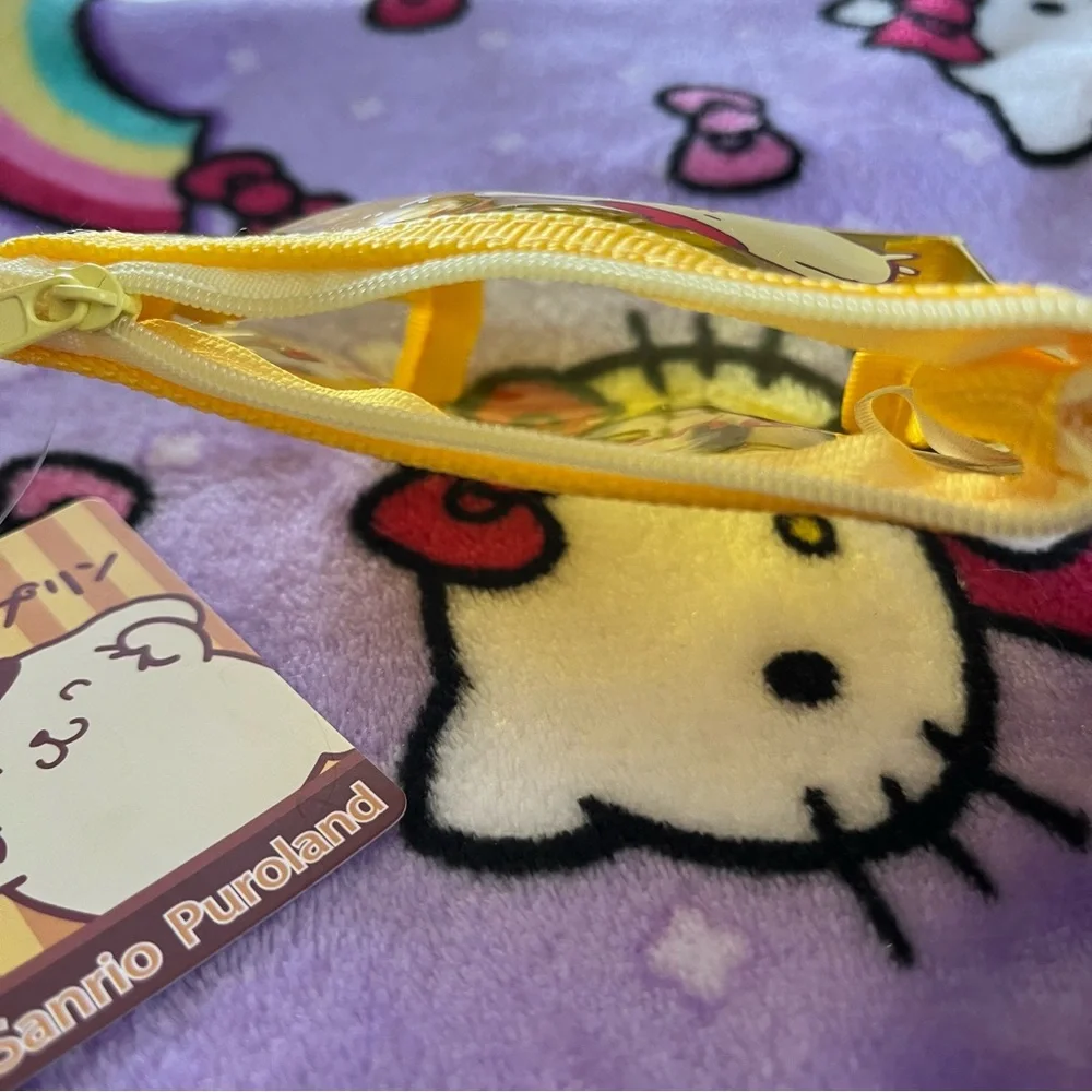 Pompompurin Yellow Clear Plastic Small Zip Coin Pouch NWT
